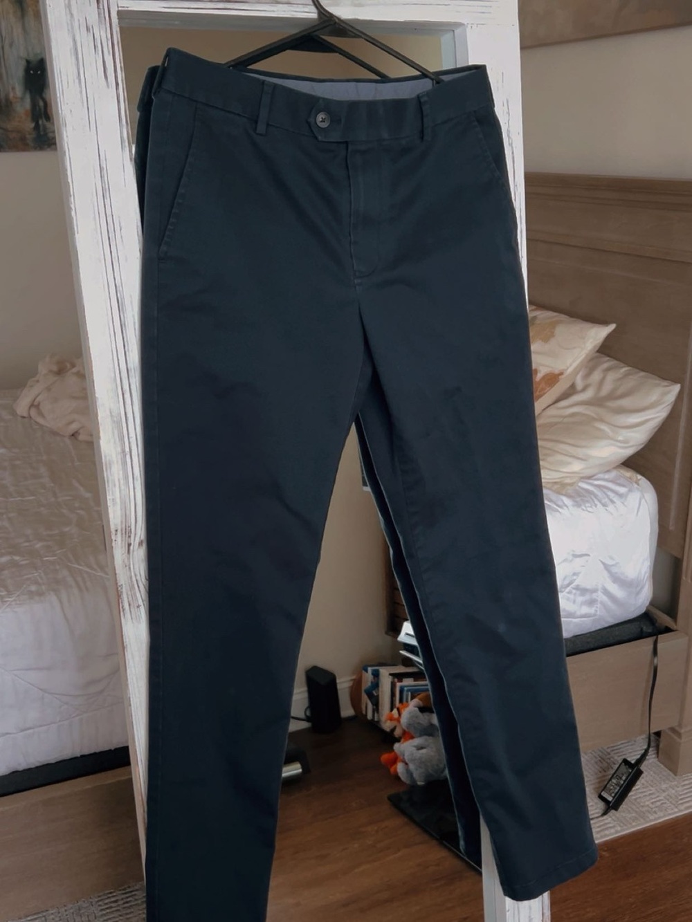 Men's Classic Straight Chino Pants - Navy Blue
